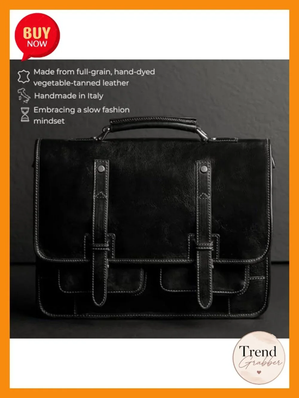 Italian Handmade Leather Laptop Briefcase Convertible Backpack